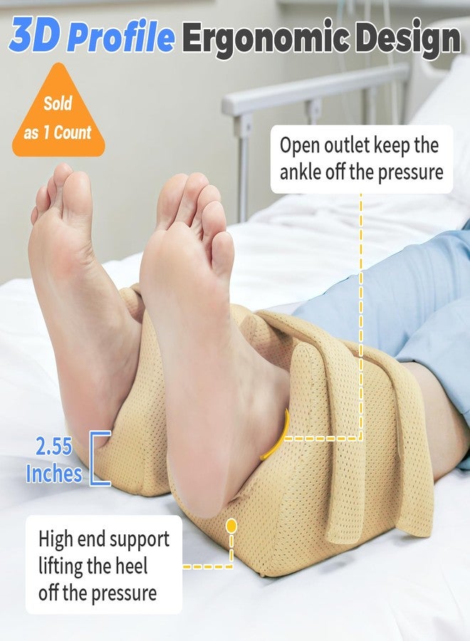 EHUCON 3D Compact Heel Protectors for Pressure Sores & Bed Sore Relief, Foot Elevation Pillow for Bedridden Patients, Heel Cushion for Post-Surgery Recovery, Ankle Support Foot Wedge Pillow to Reduce Pressure (Khaki 1 pc) - Image 4